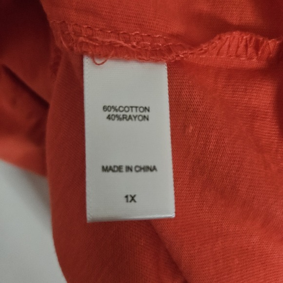 KOOLABURRA By UGG Tiered T-shirt Dress‎ Womens 1X Orange EUC - Picture 6 of 6